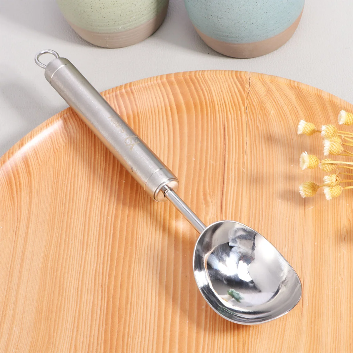 

Stainless Steel Cream Scoop Spoon Baller Cookies Ergonomic Non Slip Handle Cookie Scoop Lightweight Kitchen Use