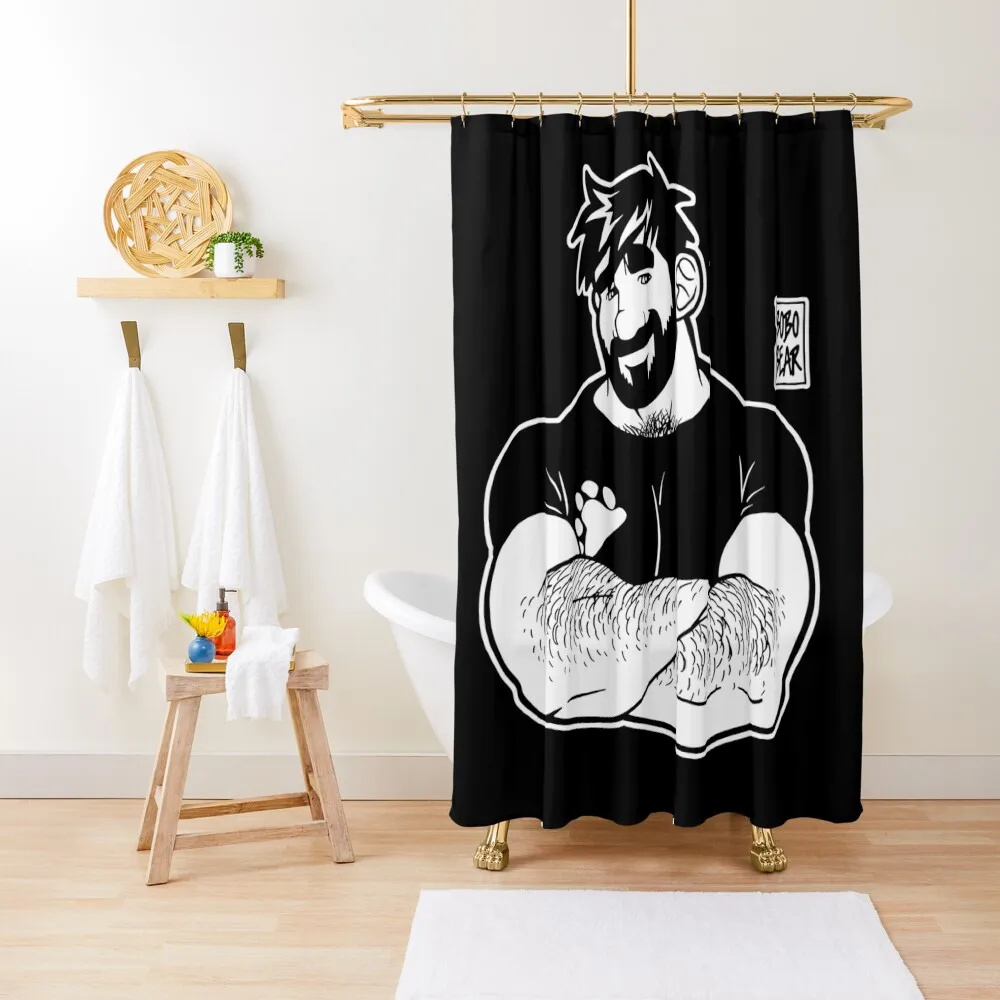 

ADAM LIKES CROSSING ARMS - LINEART Shower Curtain Waterproof Bath And Anti-Mold Luxury Bathroom Curtain