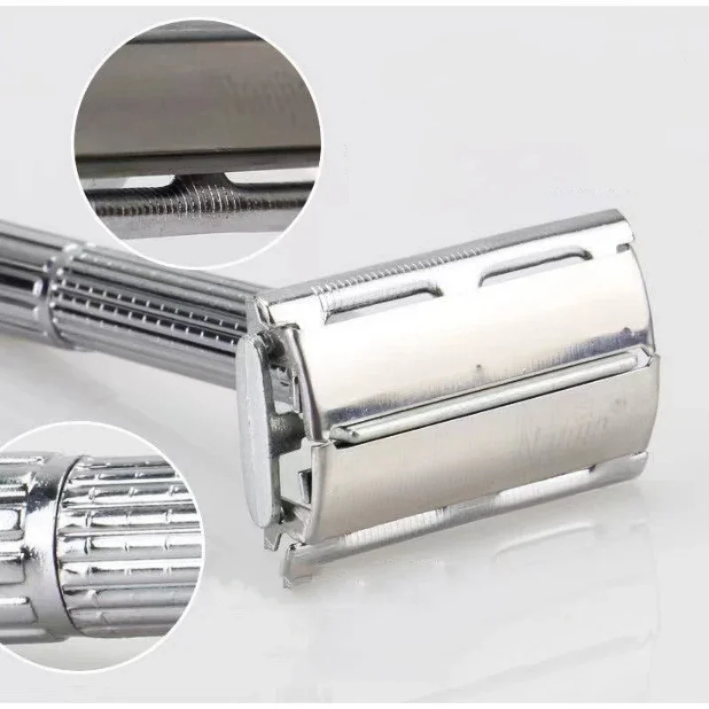 Men Classical Stainless Steel Razor with Box Pro Barber Facial Shaving Knife Protable Travel Shaver Salon Household Styling Tool