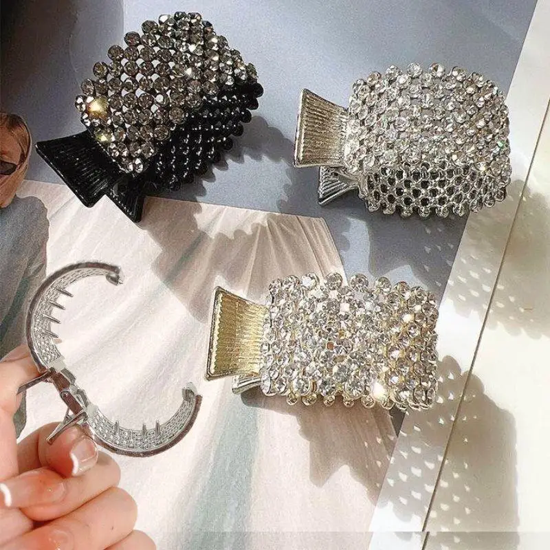 

HOT Exquisite Rhinestone Hair Clip Women Ponytail Holder Metal Shark Hair Claws For Thick Long Hair Girls Fashion Headwear