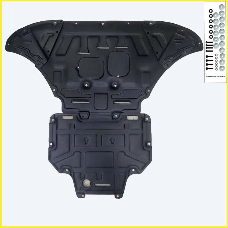 For Audi Q7 2017-2024 Black Under Engine + Transmission Guard Plate Splash Shield Mud Fender Cover Mudguard Protector