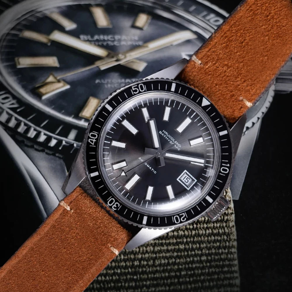 NEW Hruodland Men Automatic Mechanical Diving Watches F031 Sapphire Stainless Steel PT5000 Vintage 50 Xun Classic Watch for Male