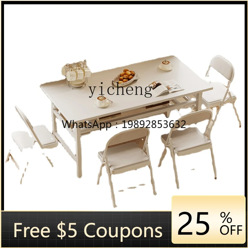 

ZZ YY Folding Table Dining Table Home Simple and Portable Folding Table Chair