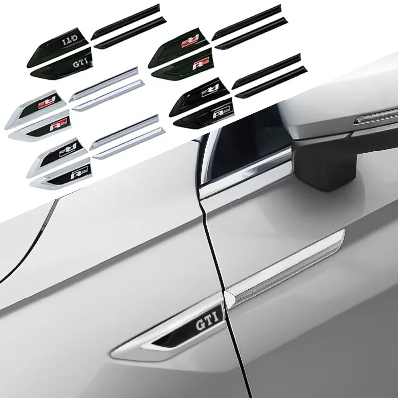 

4pcs ABS Car Side Fender Badge Emblem Bumper Strip Sticker for Volkswagen VW 4MOTION Rline GTI Golf Jetta Tiguan Polo Passat MK6