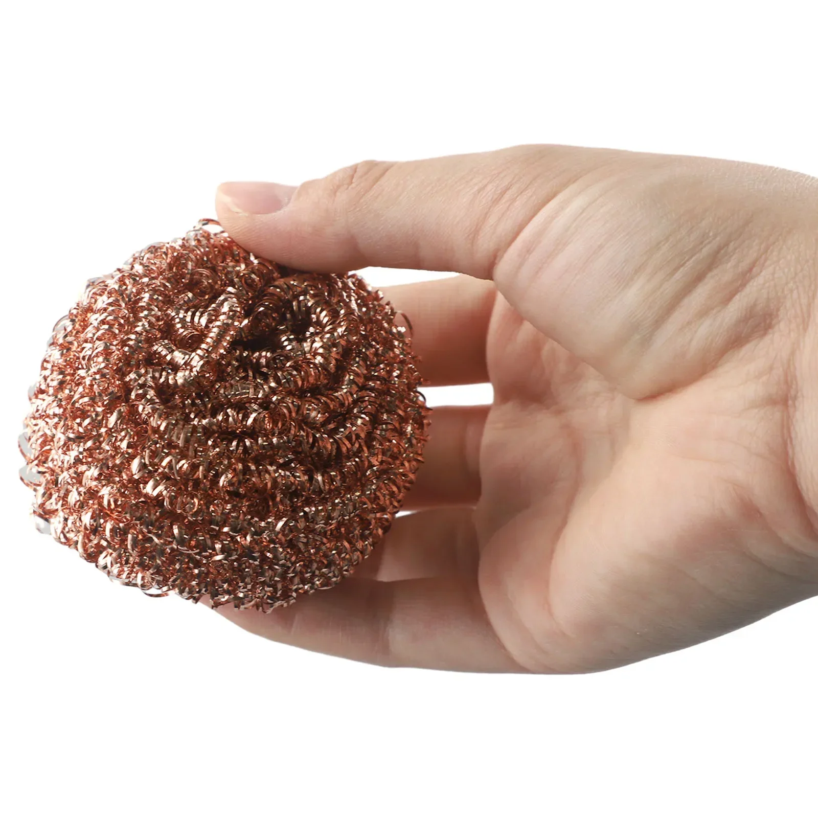 Cleaning Fast Copper Wire Ball 10 PCS Cooper Coated Scourers Copper Steel Ball Copper Wire Cleaning Ball Remove Quickly