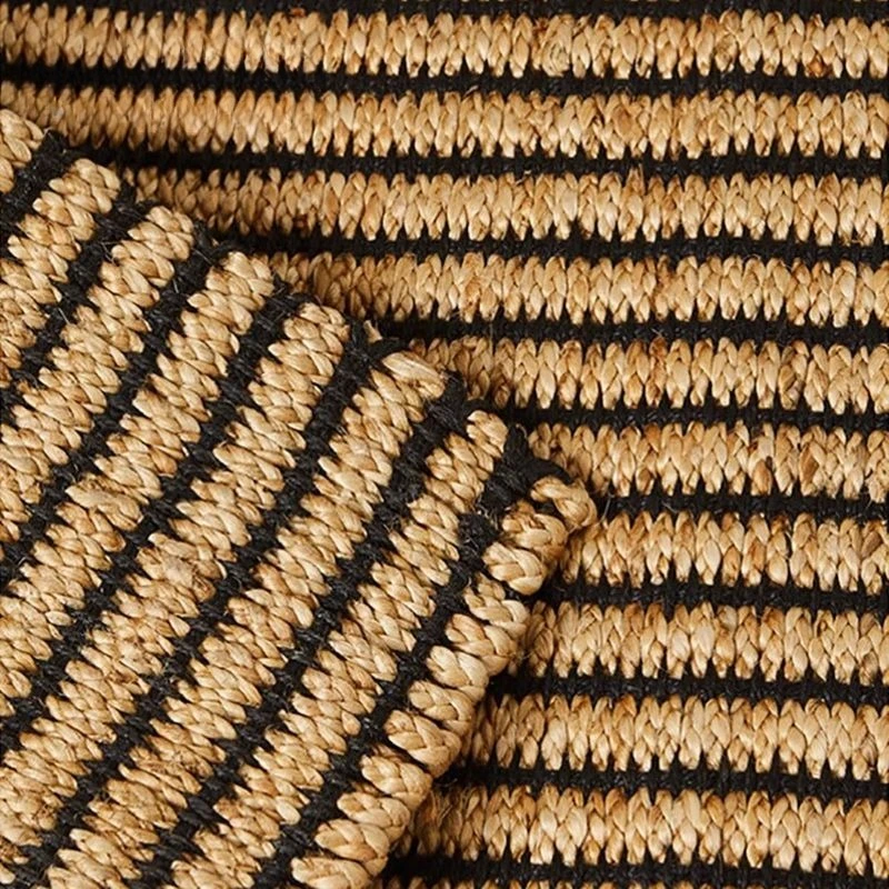 Kitchen floor mat, striped non-slip jute carpet, dirt-resistant coffee table mat, European solid color floor mat