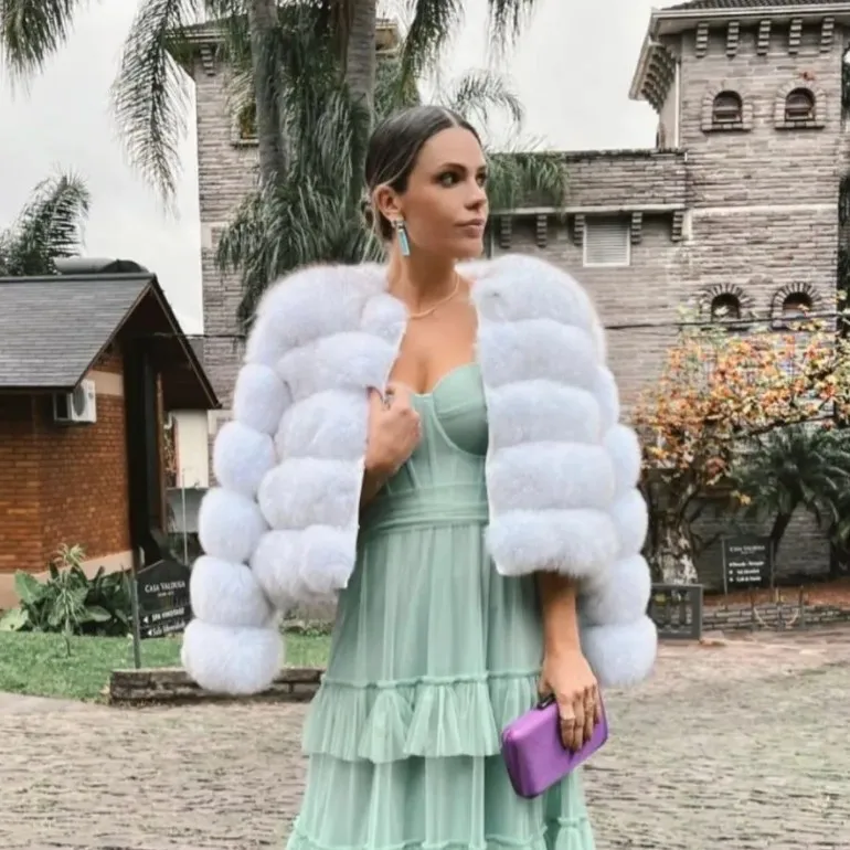 Women's Fashion Faux Fur Coat Super Hot Autumn Winter Women Short Faux Fox Fur Fluffy Jacket High Quality 7XL Ladies Furry Coats