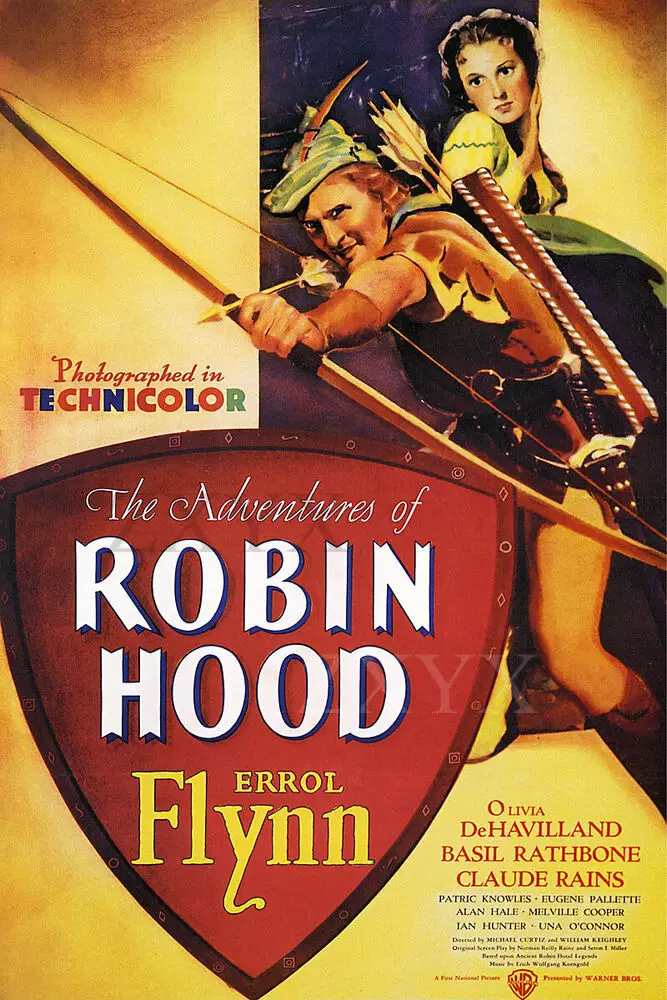 

The Adventures of Robin Hood Vintage Errol Flynn Movie Poster