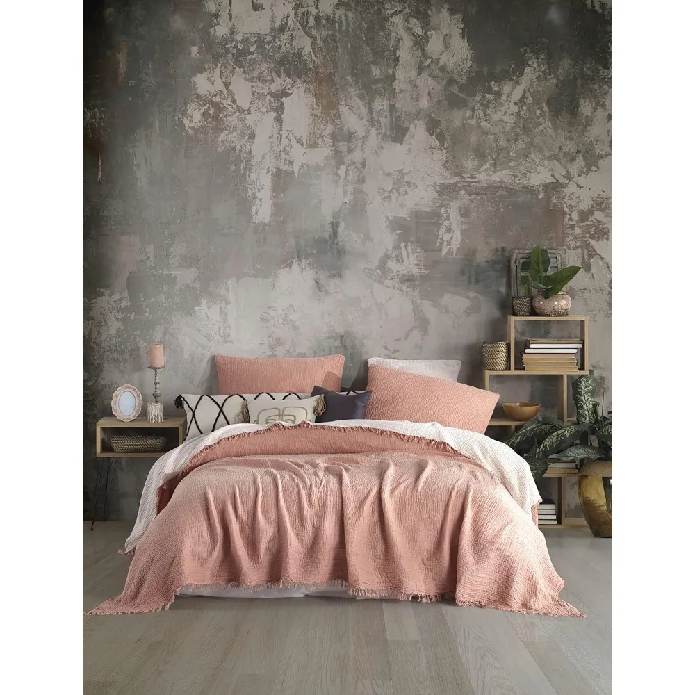 أغطية وسائد من الموسلين مكونة من 4 طبقات من القطن العضوي بنسبة 100% - فائقة النعومة، قابلة للتنفس، خفيفة الوزن، مغسولة مسبقًا لـ Com #4