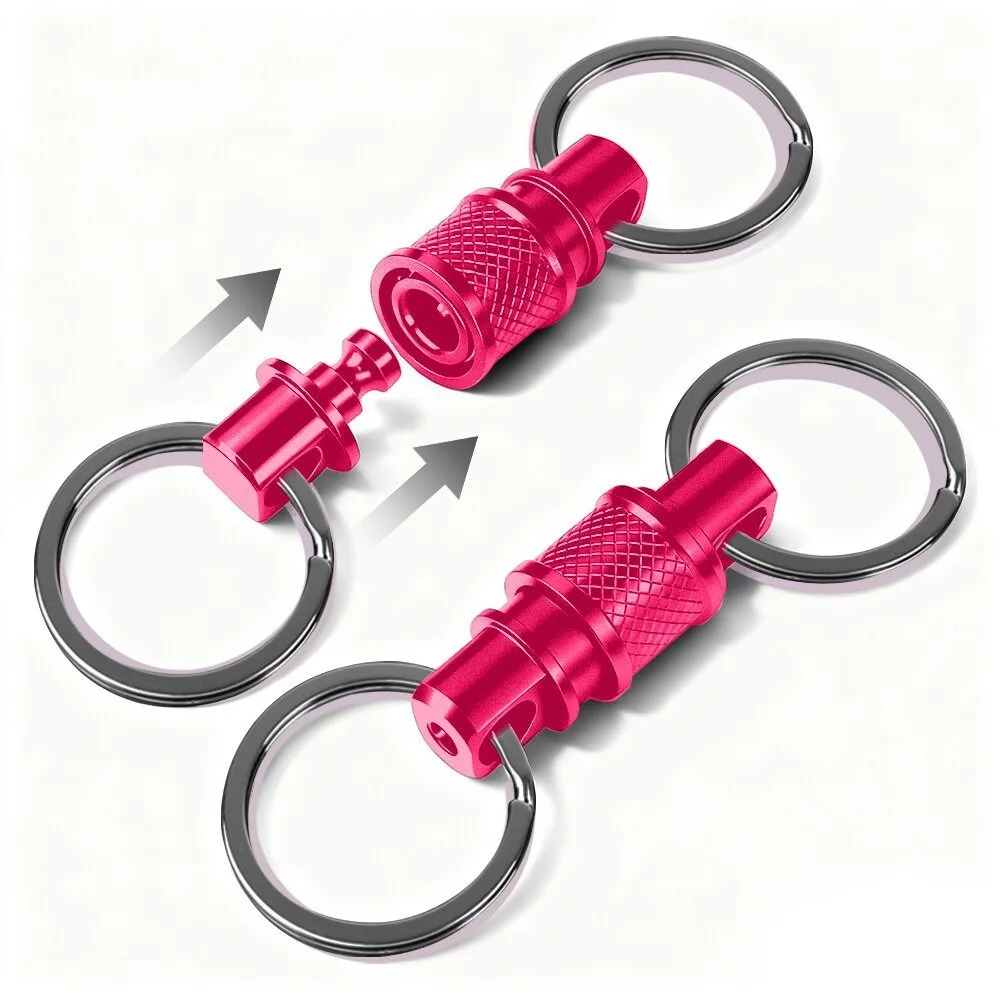 

360 Degree Rotation Quick Release Keychain Aluminum Alloy Fast Release Mechanism Quick Pull Keyring Keychain Rustproof Craft