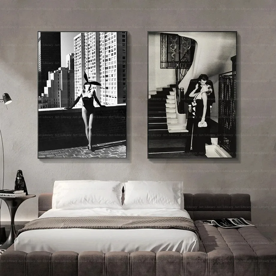 ملصق ومطبوعات نيوتن للتصوير الفوتوغرافي الكلاسيكي هيلموت ، لوحة قماشية نسائية مثيرة ، صور فنية جدارية ، ديكور منزلي مثير ، هدية