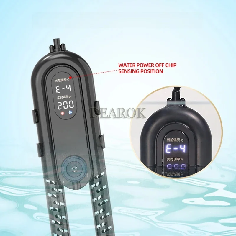 Aquarium Submersible Heater Fish Tank frequency conversion  Adjustable Water Heating Rod Constant Temperature Control