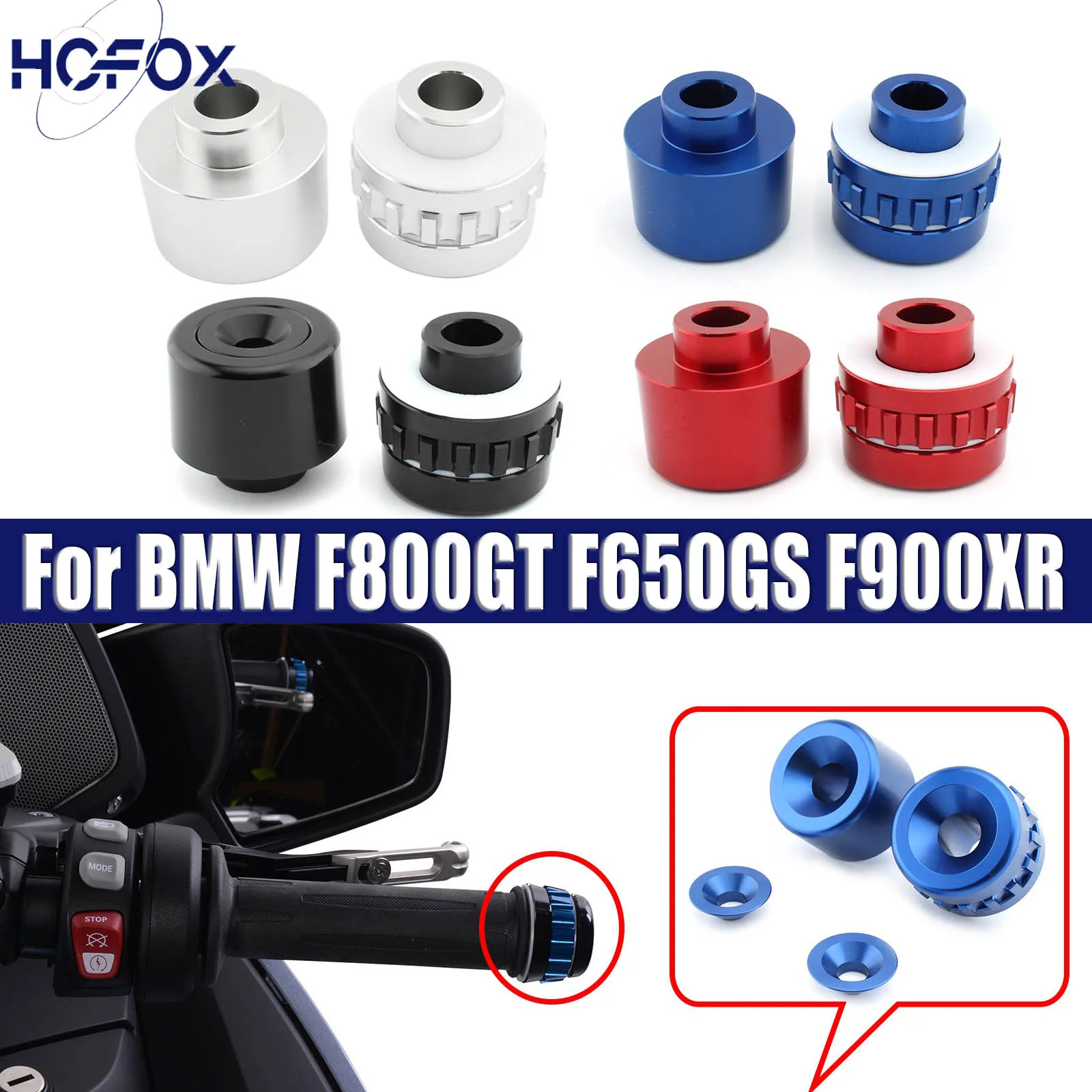 

For BMW F800GT F650GS F900XR S1000XR R1250R R1200GS LC Throttle Lock Cruise Control Clamp Red End Bar