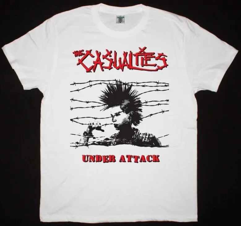 

THE CASUALTIES UNDER ATTACK NEW WHITE T SHIRT TE7733