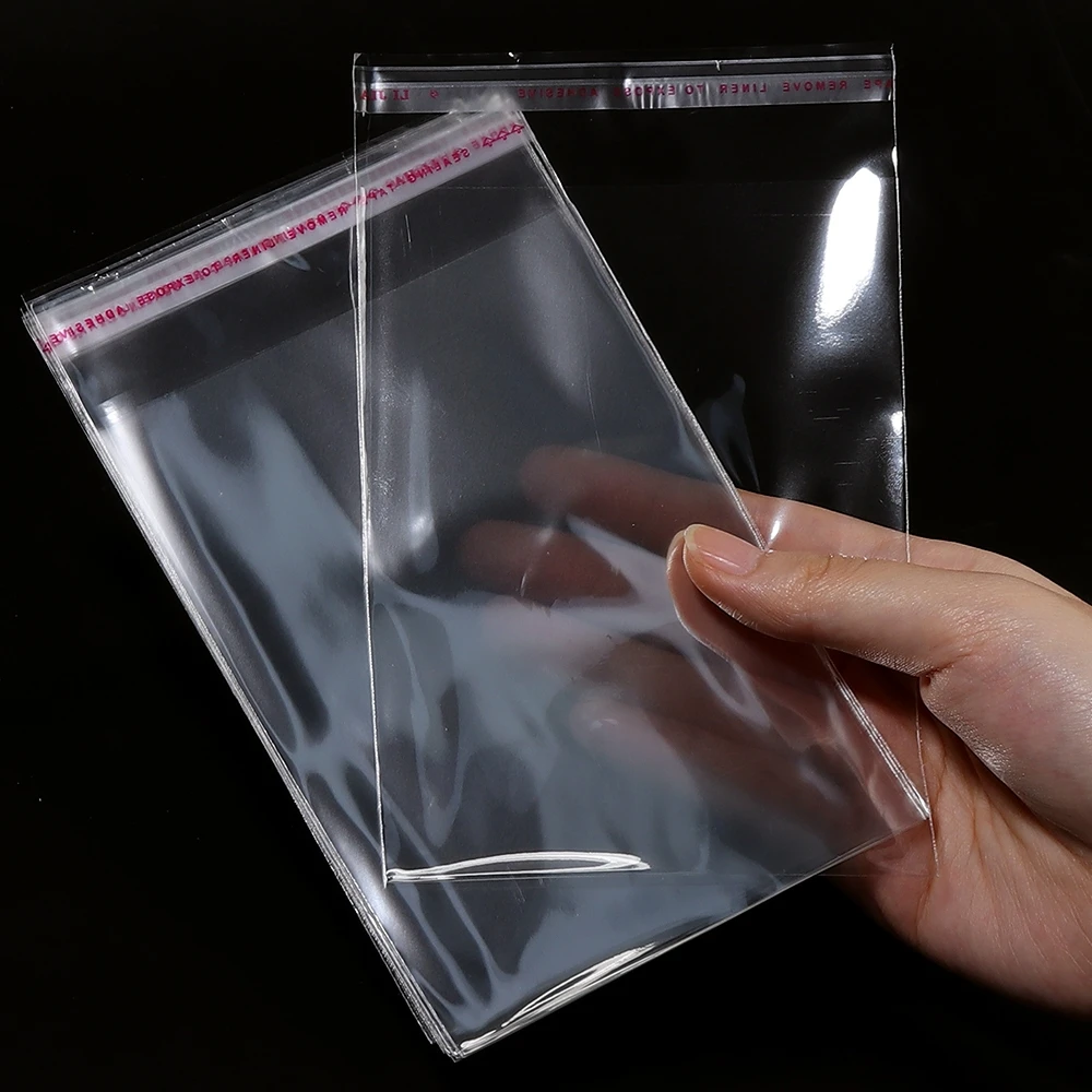 100 Stück Transparente Selbstklebende Beutel OPP Plastik-Zellophanbeutel Geschenk-Keks-Bonbon-Beutel Selbstklebende Schmuckverpackungsbeutel – Detail 3