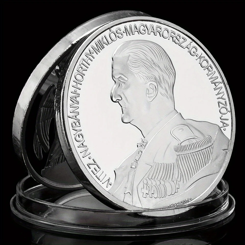 Holtimiklos, King of Hungary Collectible Silvery Plated Souvenir Coin Collection Creative Gift Basso-Relievo Commemorative Coin