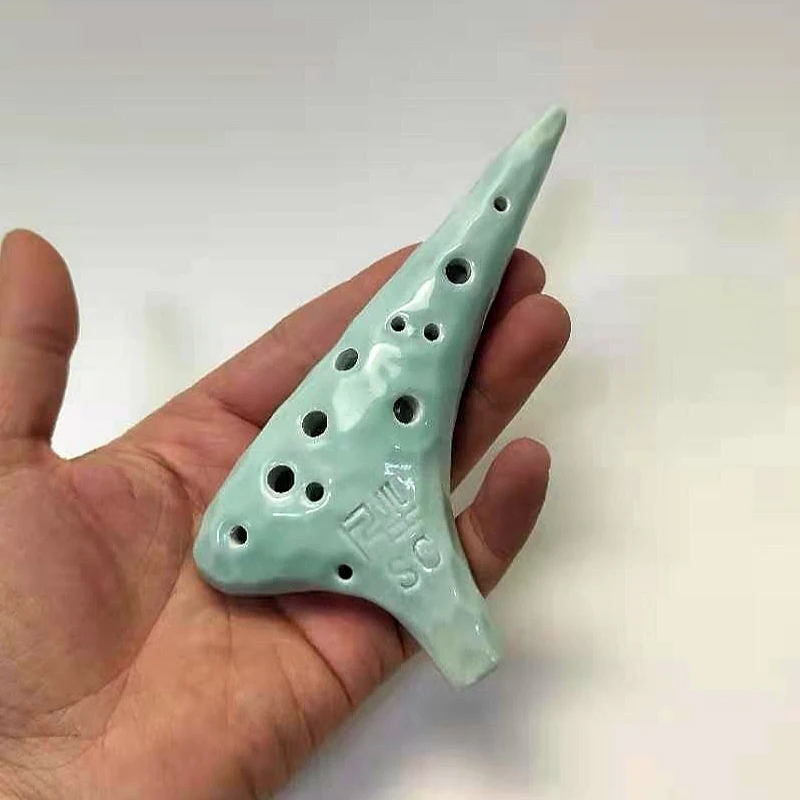 

12-Hole Smoked Soldering Grain Ocarina Soprano C Tone Ocarina Beginner Teaching Ocarina 12-Hole Sound Quality Ocarina with Bag