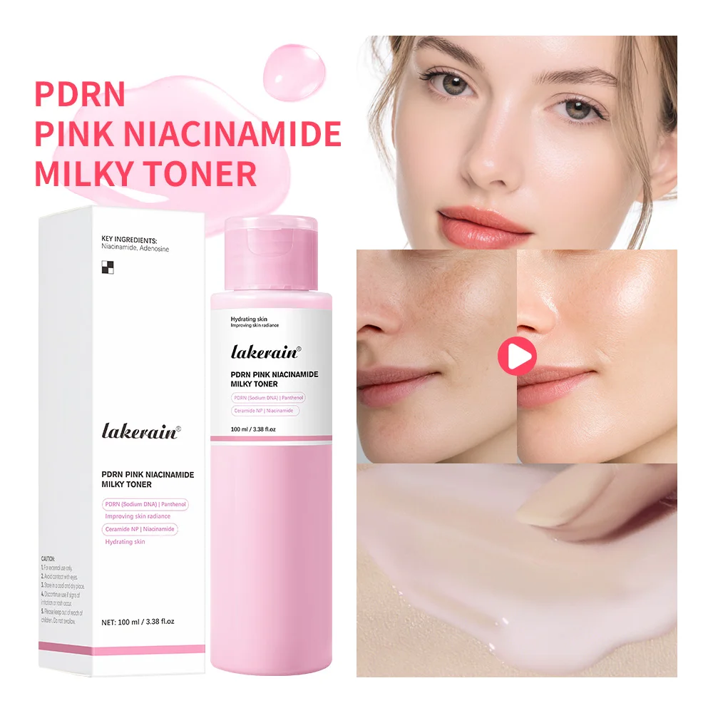 PDRN Pink Niacinamide Milky Toner for Hydrating Moisturizing Soothing Ceramide Glass Glow Skin Milky Toner Korean Skincare