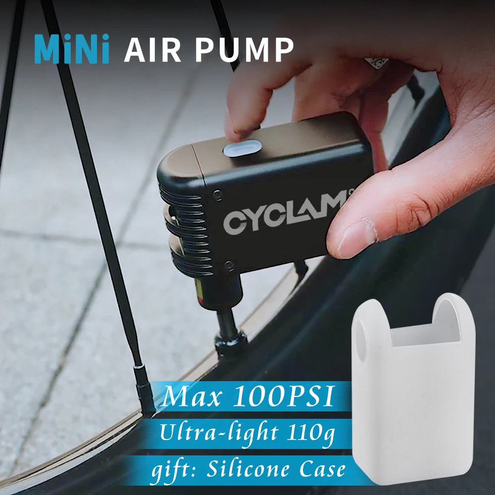 CYCLAMI Mini Plus Portable E-Pump for Bicycle Cordless Air Inflator Presta Schrader Valve Outdoor Cycling MTB Bike Accessories