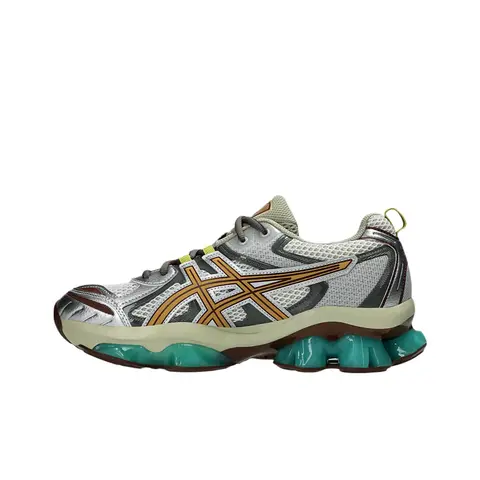 ASICS GEL Quantum Kinetic Synthetic Leather Abrasion Resistant Low top Casual Shoes Unisex Silver Yellow Blue 1203A270-102