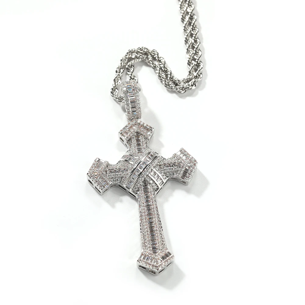 H ip Hop Jewelry Diamond Cross Necklace Wholesale Jewelry CZ Cross Pendant For Men WOMEN Necklace Pendent