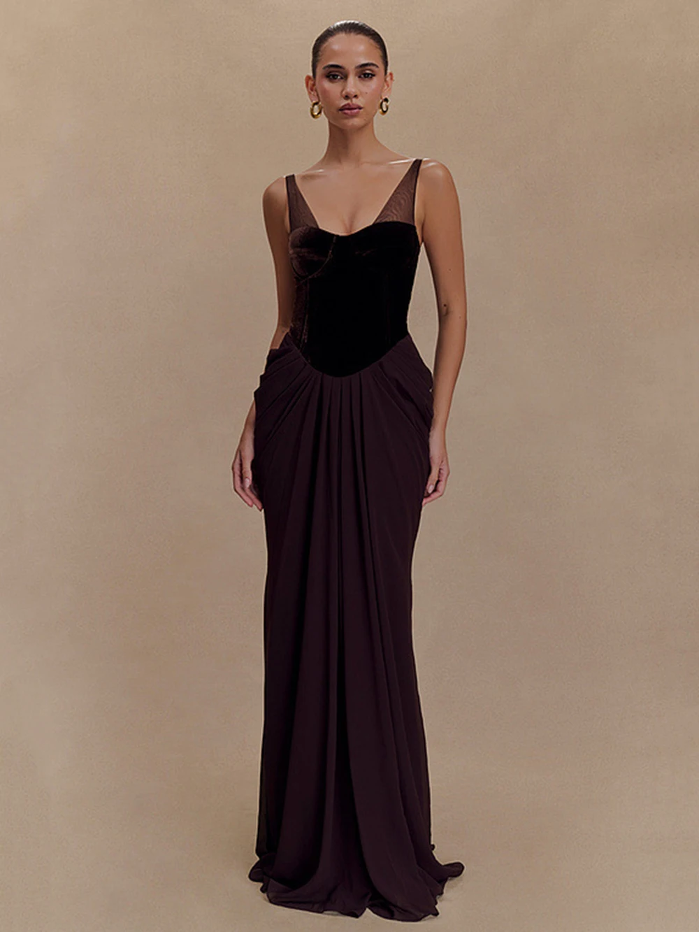 

Новое европейское и американское модное длинное платье 2026 года с открытыми плечами и спиной, облегающее, сексуальное, элегантное