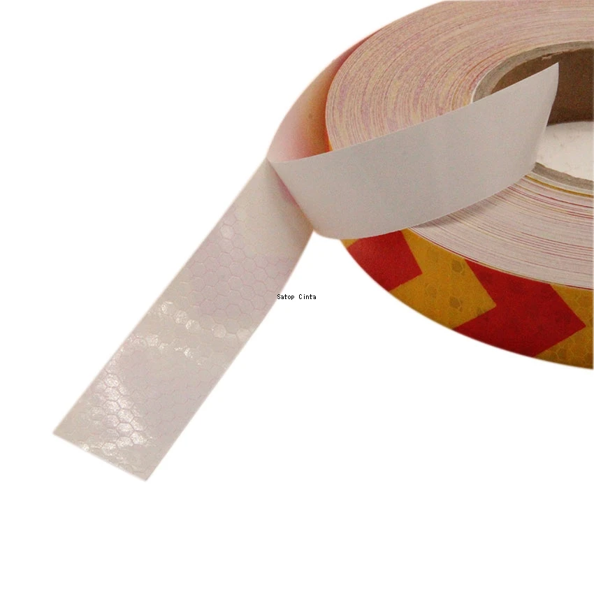 Arrow Reflective Tapes 1Inch*33FT Yellow-Red Waterproof Caution Safety Stickers Reflector Strips Conspicuity Hazard Warning Sign