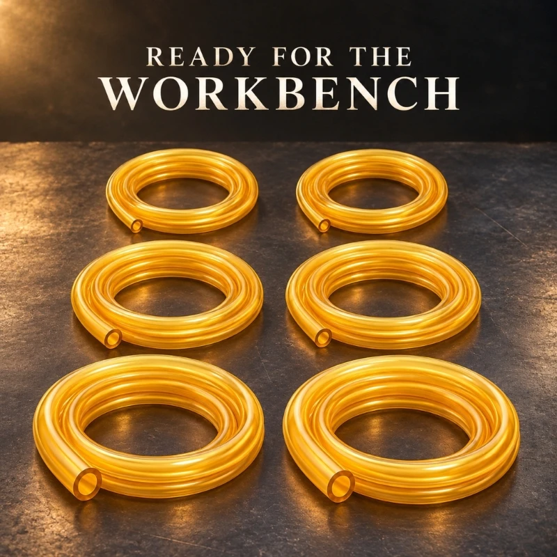 TPU Line Tubing with 6 Flexible Tubes in 3 Sizes, Cut-to-Length Set for Fuel-Line Repair Tasks on 2-Cycle and D7YA