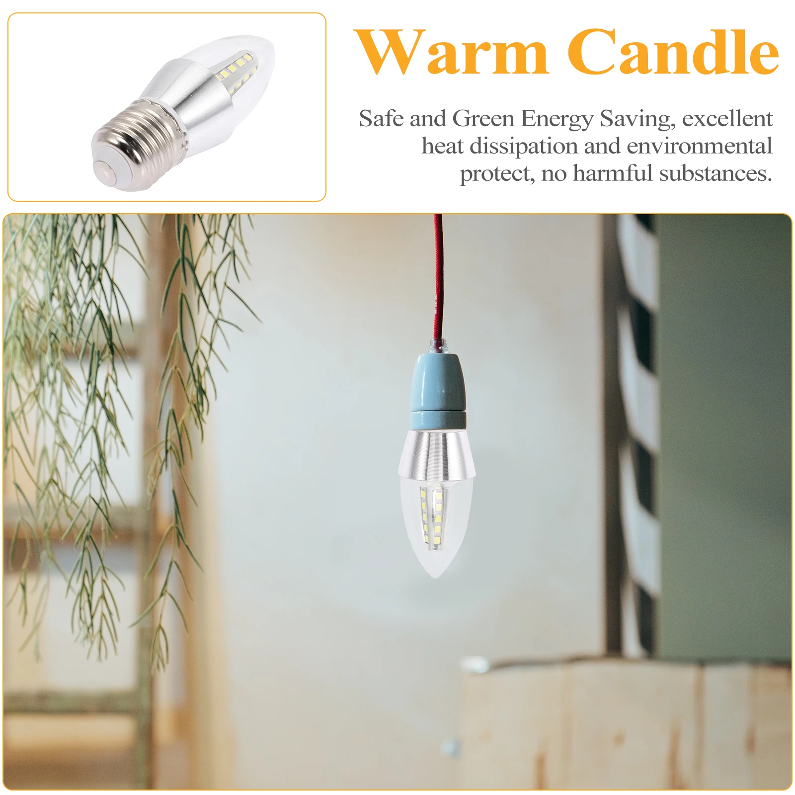 

2 Pcs LED Bulb Bulbs Light Decorative Small Base Candelabra for Chandelier Branches