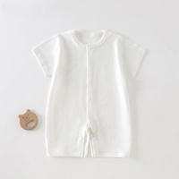 Baby Short Sleeved Jumpsuit Breathable Mesh Air Conditioning Suit for Newborns in Summer Lightweight Sleepwear Boys Girls Romper