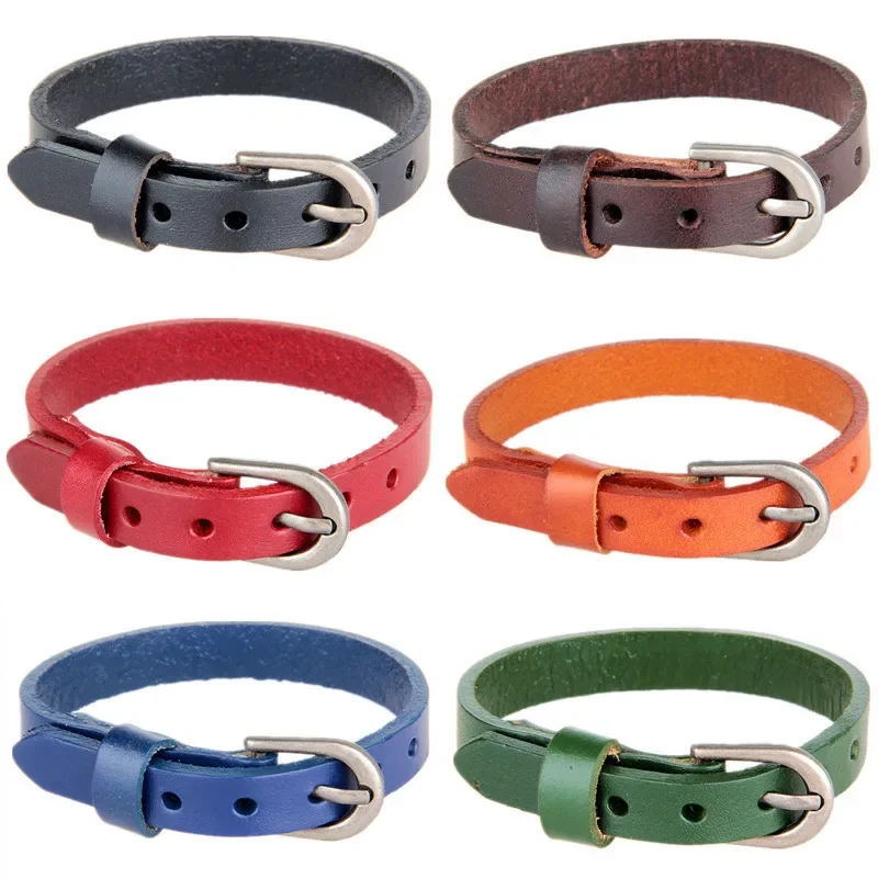 Leather Men Bracelet Simple Strap Belt Adjustable Bracelets Bangles Wrist Buckle Fashion Males Trendy Jewelry