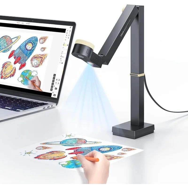 

Fancy S Pro 12MP USB Document Camera for Teacher, 4K Webcam with Microphone and LED Light, Up to 60fps, Auto Focus, for Rem