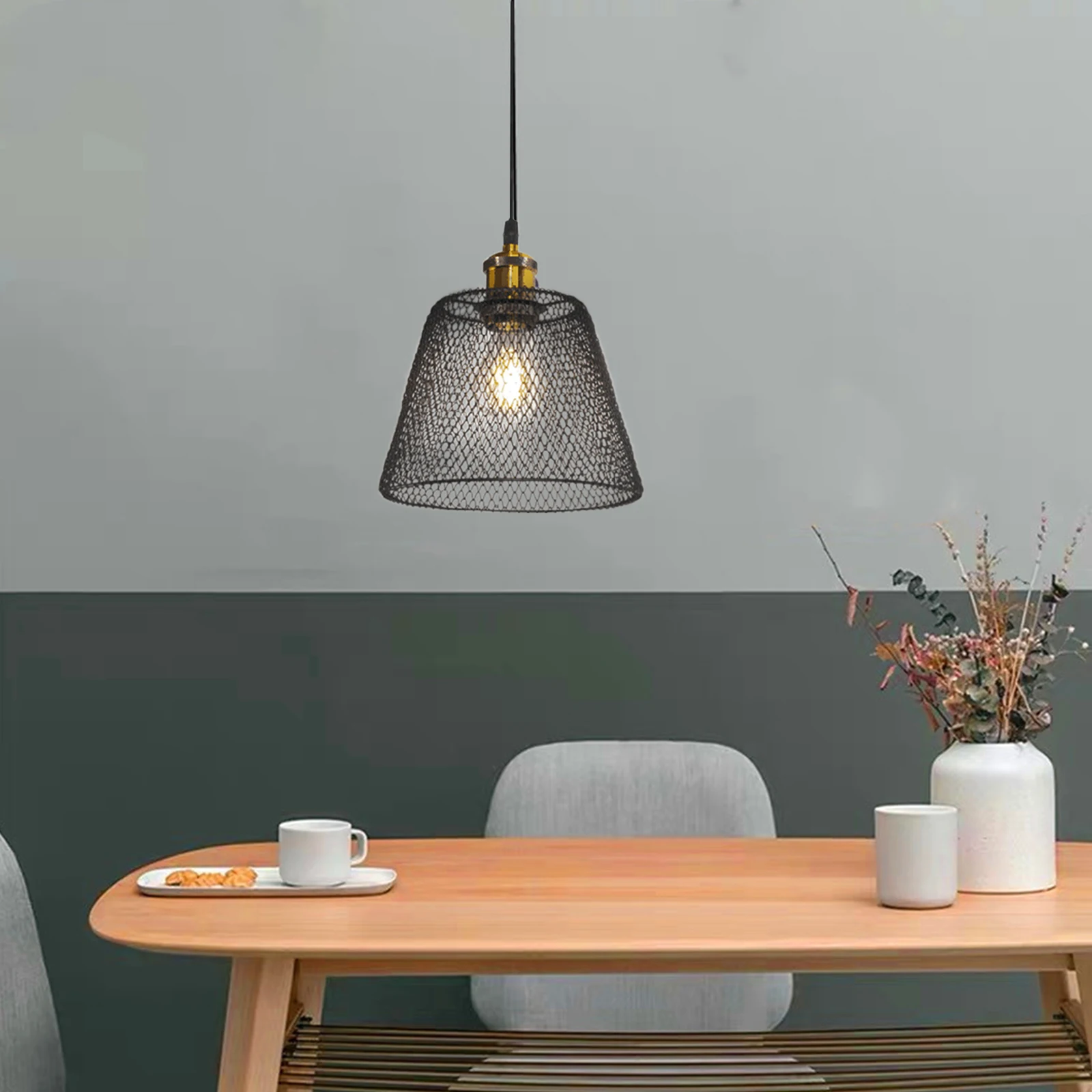 

Modern Metal Lampshade Hanging Lamp Cover for Bedroom Living Room Decorative Light Shade Farmhouse Chandelier Bracket