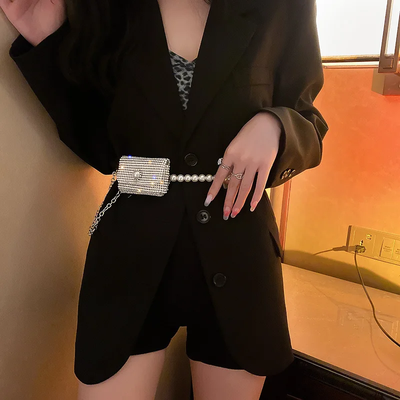 Perlenkette Strass Halsketten für Frauen Minit aschen Gürtel kette Luxus schmuck Frauen Accessoires Drops hipping – Detail 5