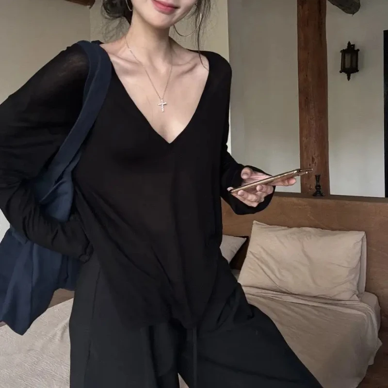 Tops Woman Korean Fashion With Sleeves Plain Long Sleeve T Shirt for Women Clothing Female Sale Cheap Clothes Y2k Korea Style