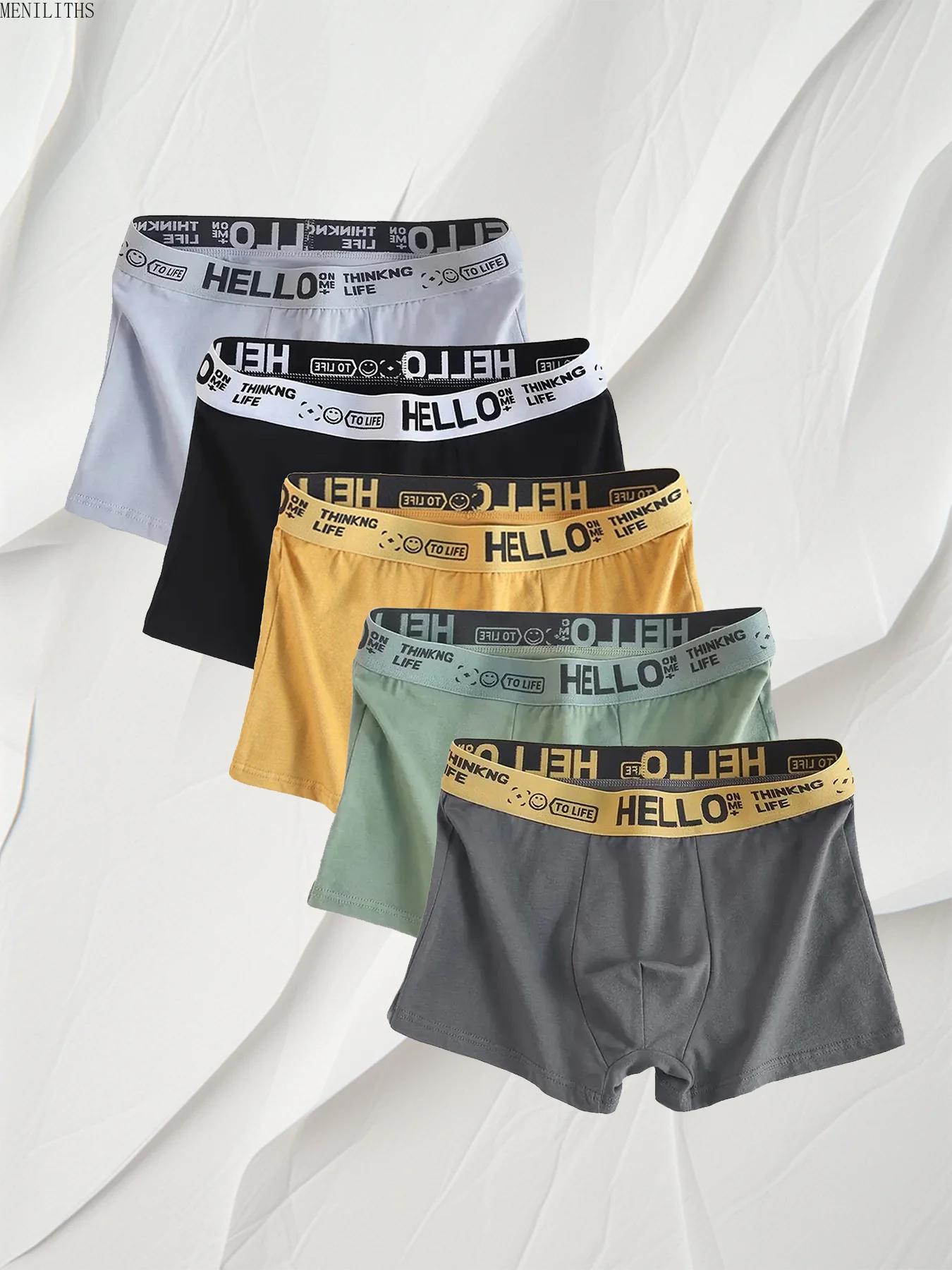 5-Piece Personalized And Fashionable Men's Sports Boxer Shorts, Daily Casual Men's Comfortable Close Fitting Underwear