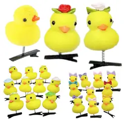 10pcs Little Yellow Duck Hairpin Duck Plush Hairpin Soft Yellow Duck Hair Pins Fun Animal Hair Clips Duckbill Clip Hair Clips