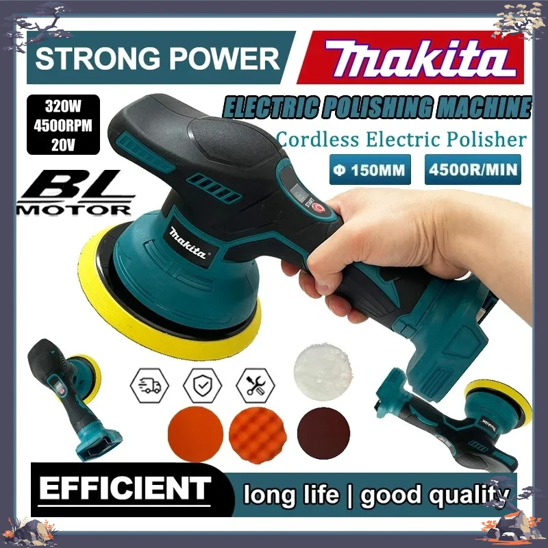 

Makita Car Polisher Cordless Digital Display 8 Gears Electric Polisher Auto Car Waxing Polishing Machine Tool