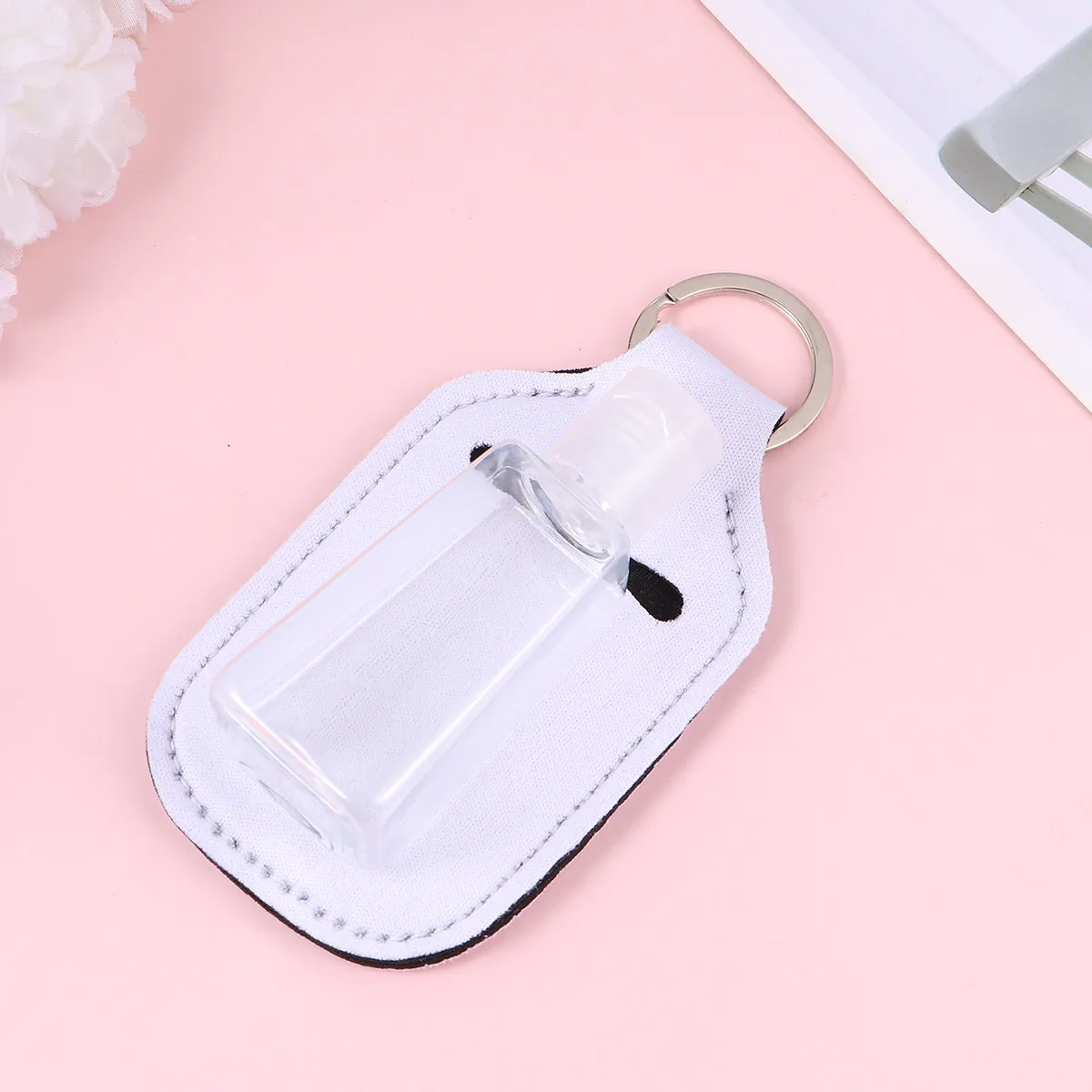 

4Set Hand Bottle Keychain Carriers Refillable Empty Bottles Leak Proof Portable Soap Lotion Dispenser for Travel Outdoor Use