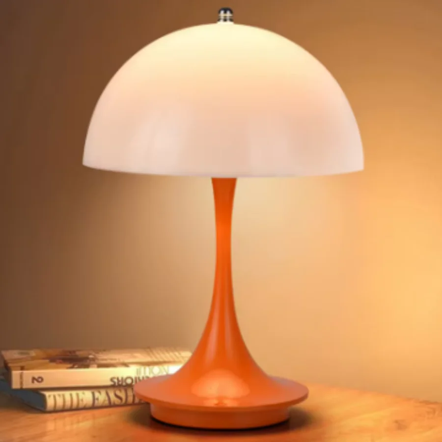 

LED Portable Small Mushroom Table Lamp 3 color Dimming USB Charging Bedroom Bedside Decorative Night Light for Simple Modern