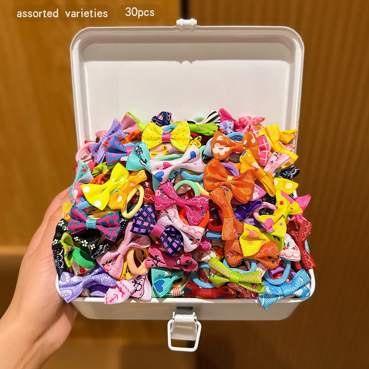 30 randomly printed butterfly bow headbands with colorful patterns, sweet wind-driven hair cords suitable for daily use as headw