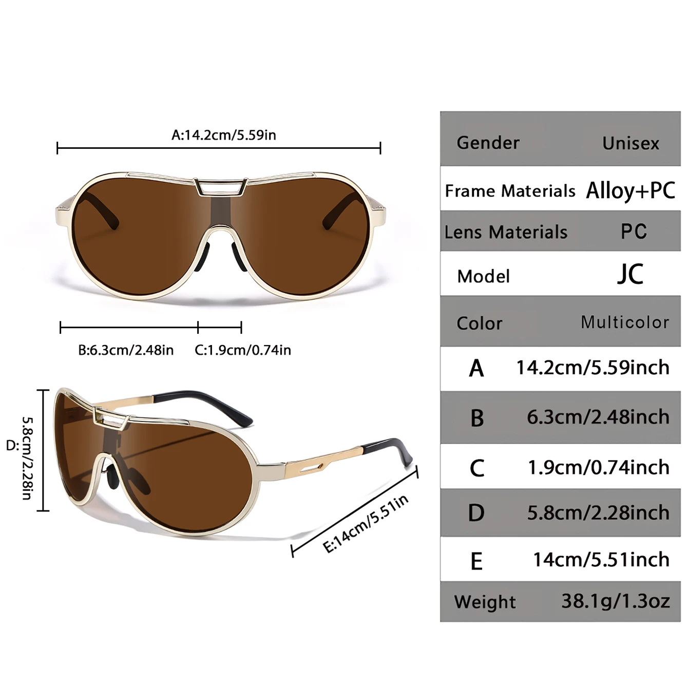 Modische Sonnenbrille für Damen und Herren, runde Brille mit großem Rahmen und UV-Schutz zum Fahren, Wandern, Reisen – Detail 2