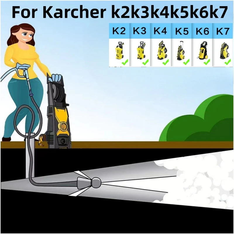 Imagem -06 - Mangueira de Limpeza de Esgoto o Kit de Limpeza de Gasoduto Bocal Giratório de Pistola de Água Karcher K2k3k4k5k6k7 de Alta Pressã