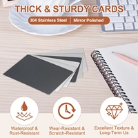 5/10Pcs Metal Business Card 304 Stainless Steel Mirror Titanium Laser Engrave Cards Custom Blank CNC Engrave Sheet Black/White