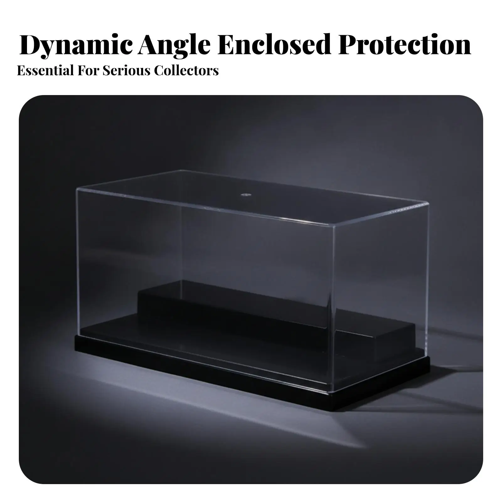 Premium Acrylic Display Case for Statues with Tiered Inner Platform and Sturdy Ebony Base Stand