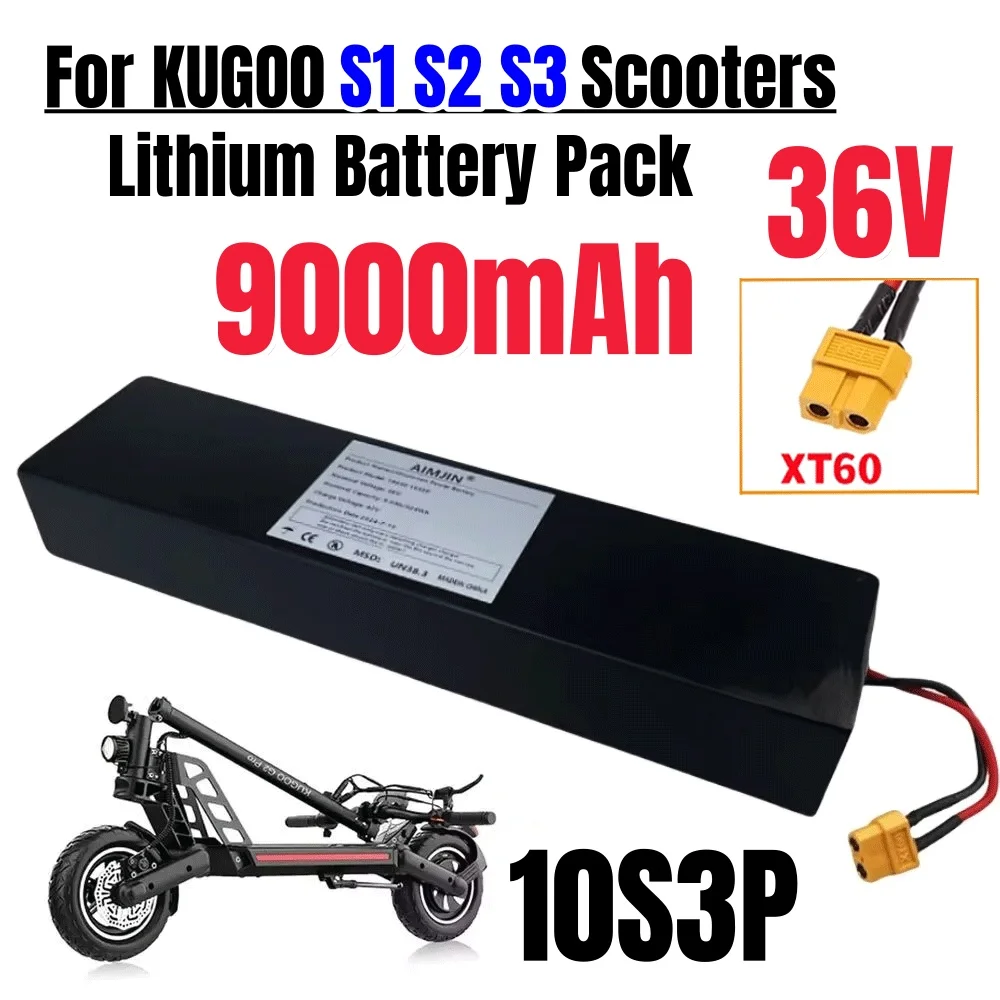 

36V 9000mAh 18650 Rechargeable Lithium Battery Pack 10S3P Power Modified Bicycle Scooter Electric Vehicle with BMS
