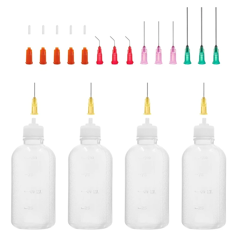 

Precision Tip Applicator Bottle,Blunt Tip Needle And Cap, 18G 20G 25G Needle Tip Squeeze Bottle, Oil Dropper Bottle