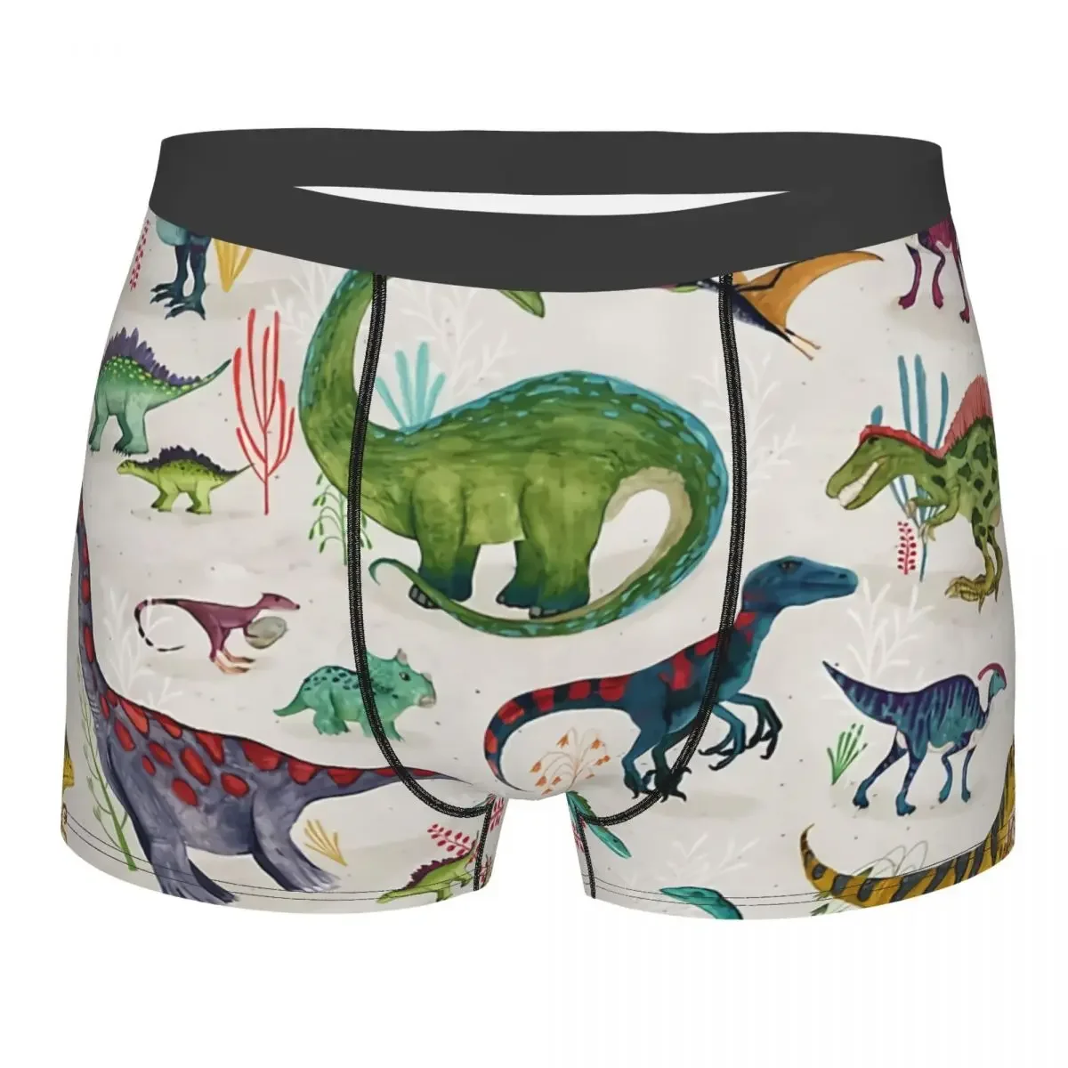 Bright Dinosaurs Men Boxer Briefs Underpants Highly Breathable High Quality Birthday Gifts