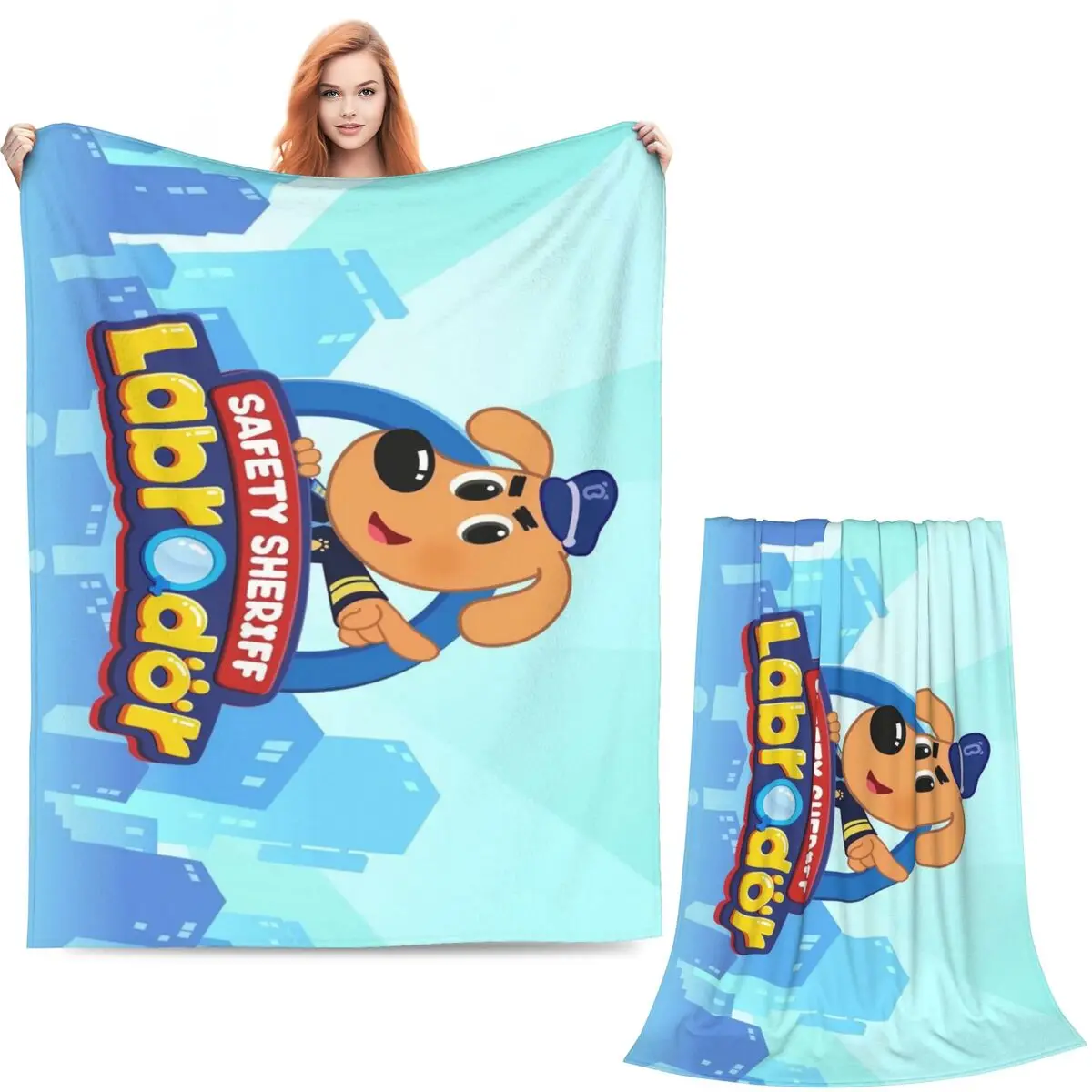 Sheriff Labrador Blankets Soft Warm Flannel Throw Blanket Plush for Bed Living room Picnic Travel Home Sofa
