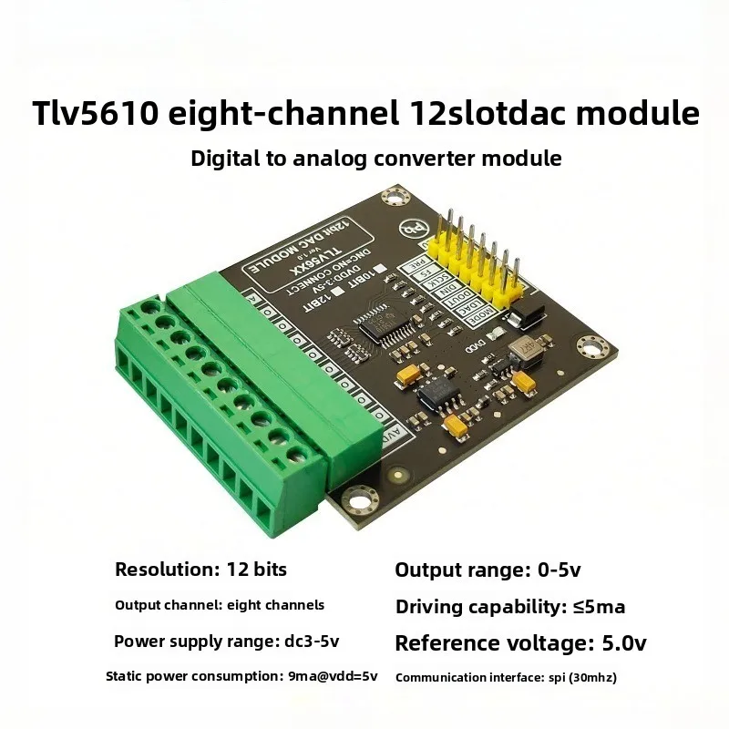 tlv5610-module-12-bit-digital-to-analog-converter-12-bit-eight-channel-dac-module-supports-arduino